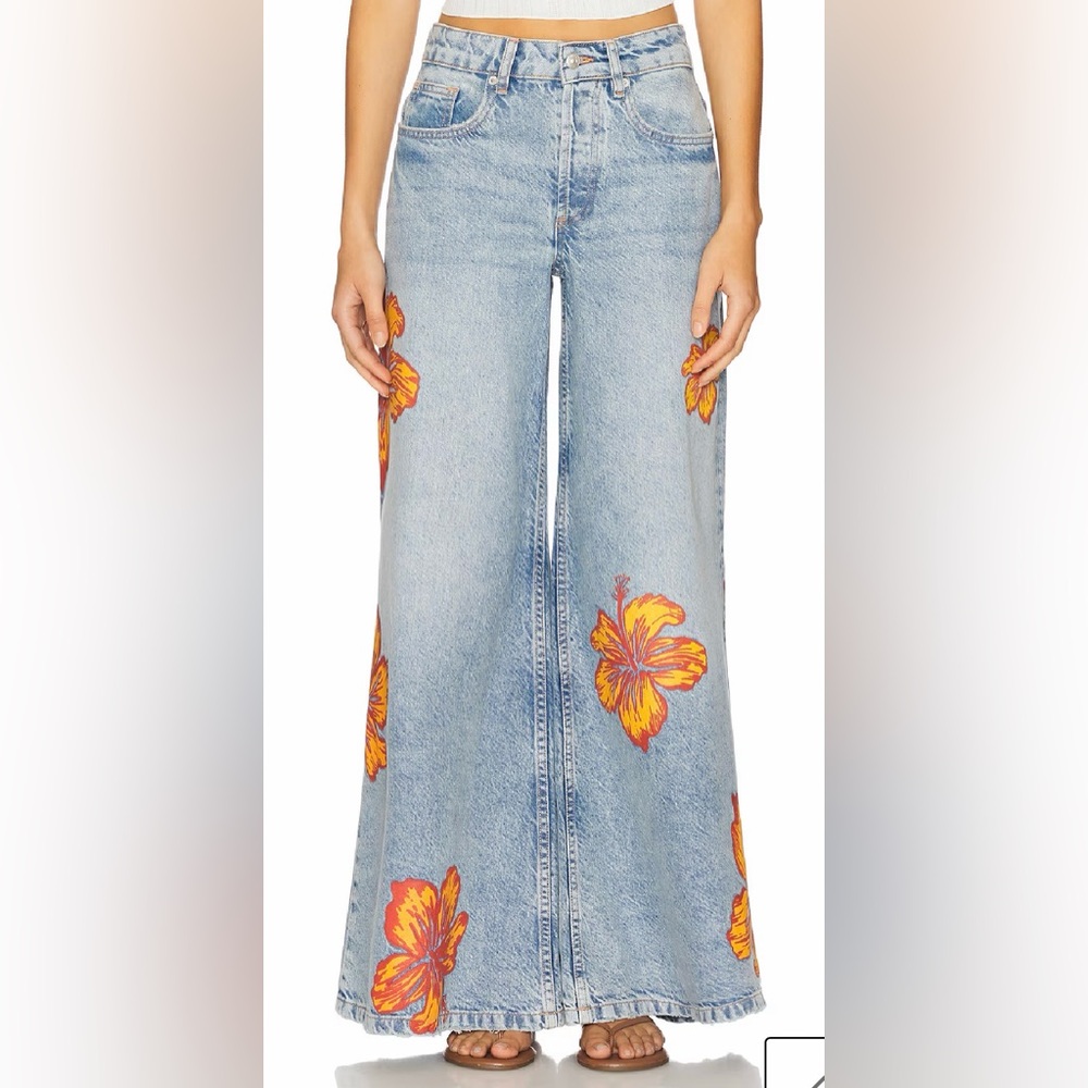 FREE PEOPLE Palisades Wide Leg Jeans $168 MSRP NWT (Sold Out on FP) - Picture 7 of 8